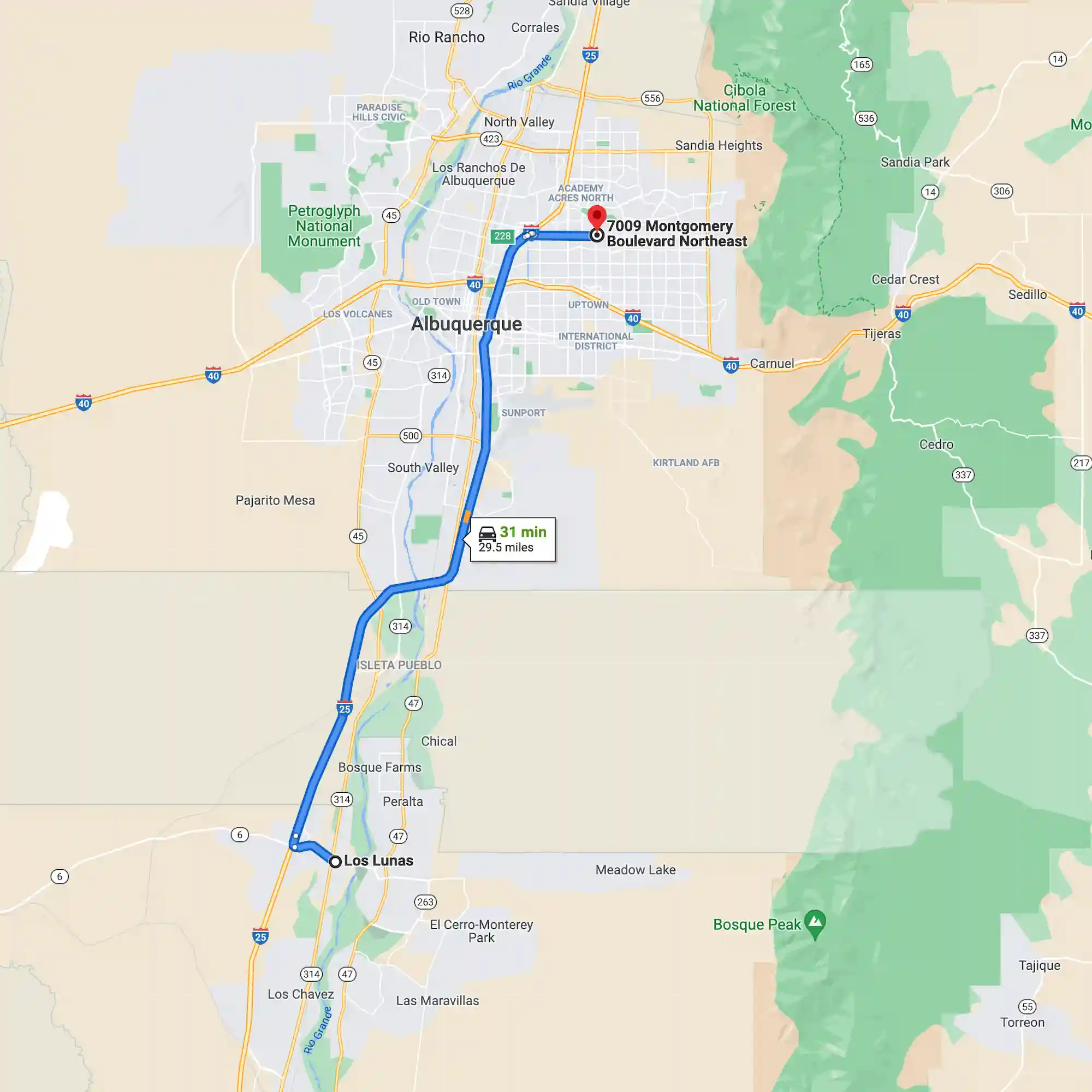 TAP TO OPEN GOOGLE MAP DIRECTIONS – MEDICAL SPA SERVING LOS LUNAS NM TO SANDIA SKIN + FACE MEDICAL SPA